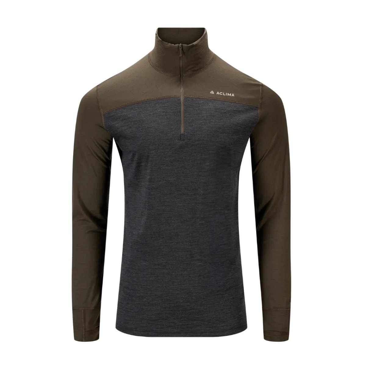 LightWool 180 Polo w/zip, herre (Tarmac Marengo)-ACLIMA