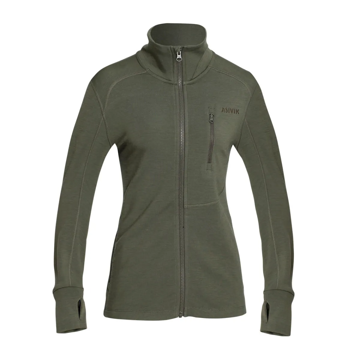 Adventure Mid Wool fleece, dame (Khaki)-ASIVIK Sale