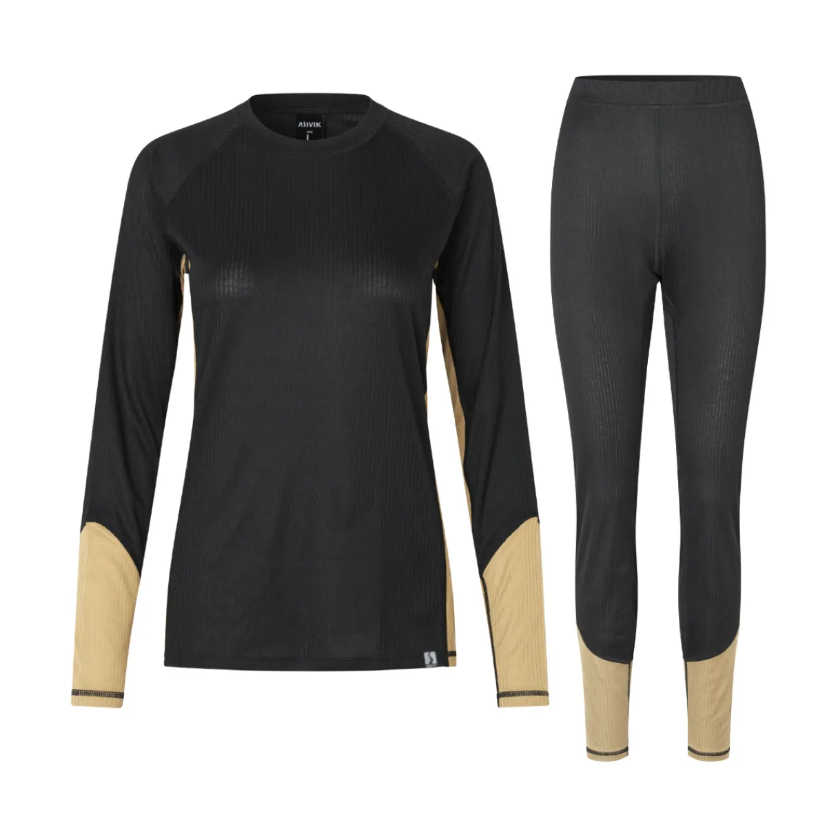 Baselayer Undertøj Sæt, dame (Black / Sand)-ASIVIK Hot