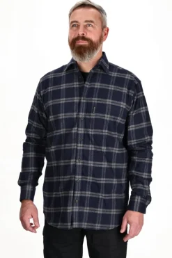 Blåvand LS skjorte, herre (Dark Blue)-ASIVIK New
