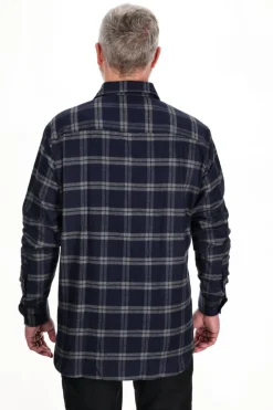 Blåvand LS skjorte, herre (Dark Blue)-ASIVIK New