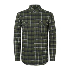 Skjoldnæs LS skjorte, herre (Dark Green)-ASIVIK Hot