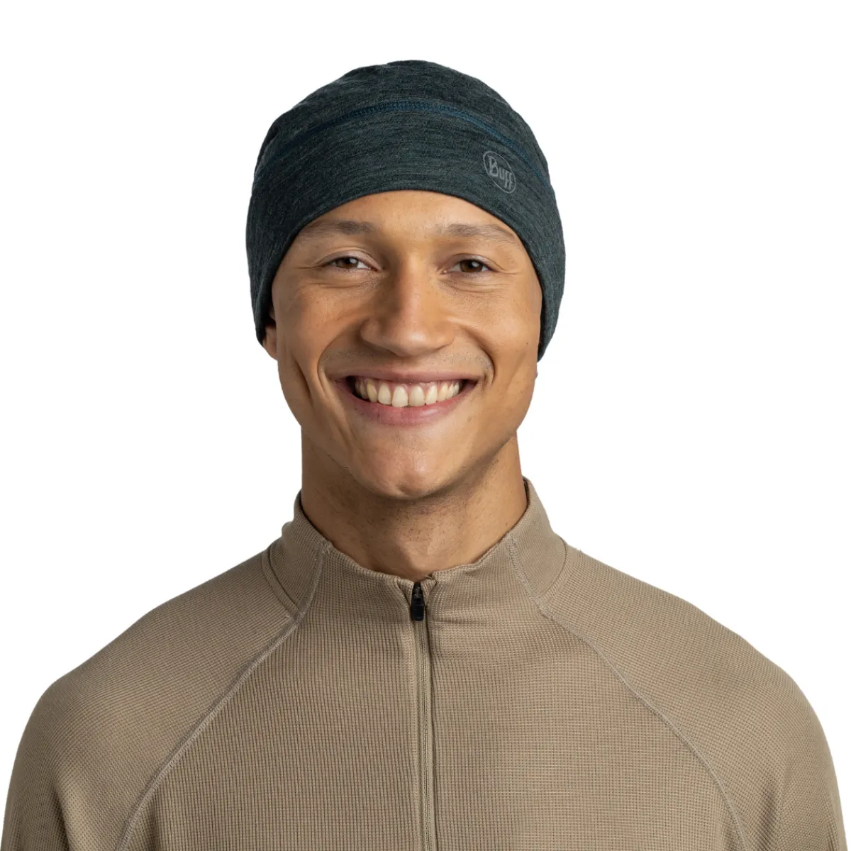 Merino LW Beanie (Multistripes Forest)-BUFF Sale