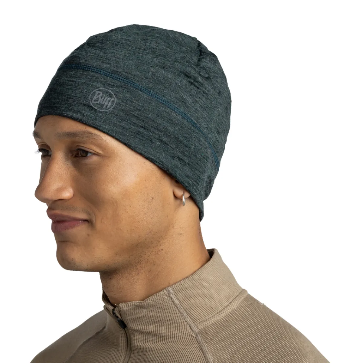 Merino LW Beanie (Multistripes Forest)-BUFF Sale