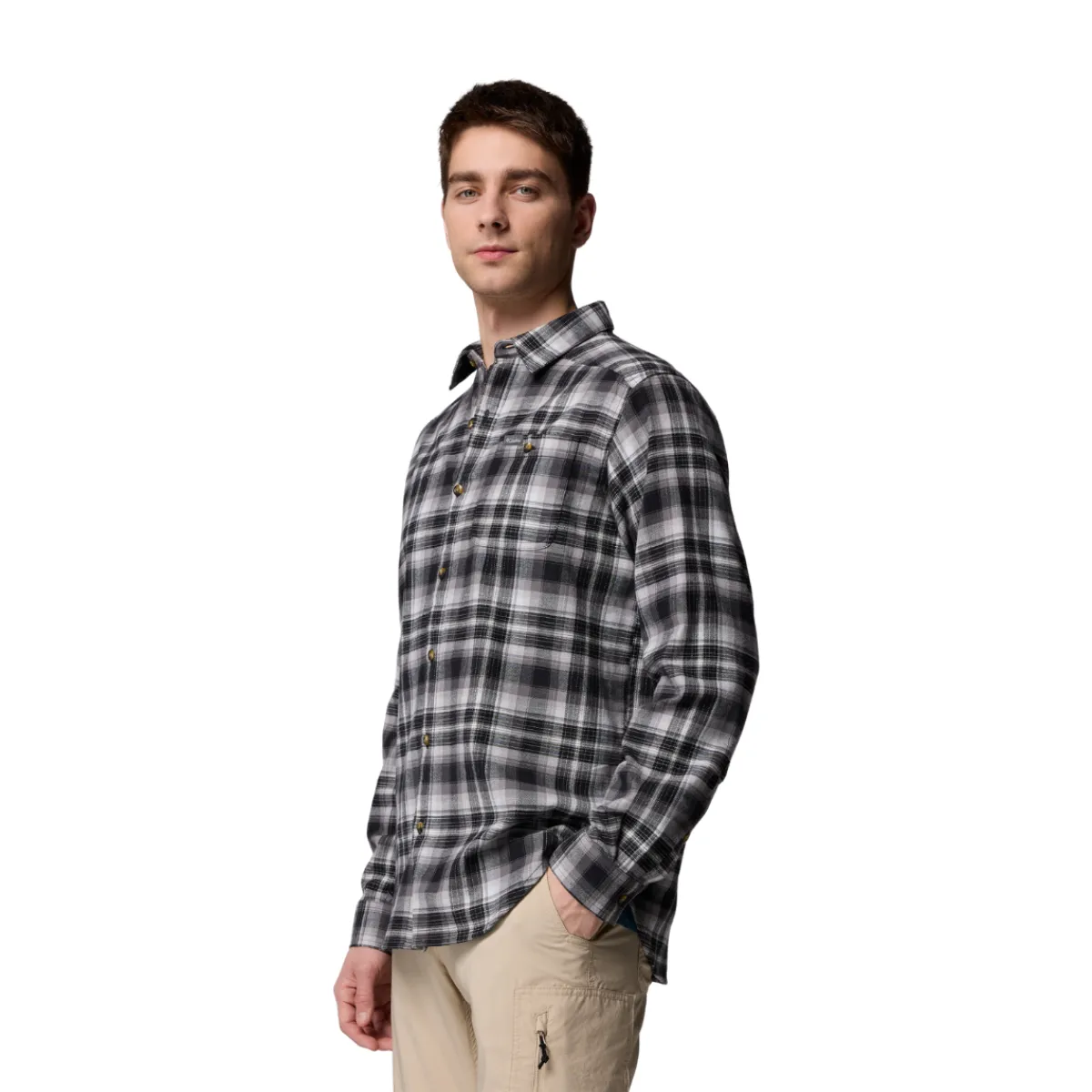 Cornell Woods Flannel LS, herre (BlackTartan)-COLUMBIA Outlet