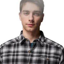 Cornell Woods Flannel LS, herre (BlackTartan)-COLUMBIA Outlet