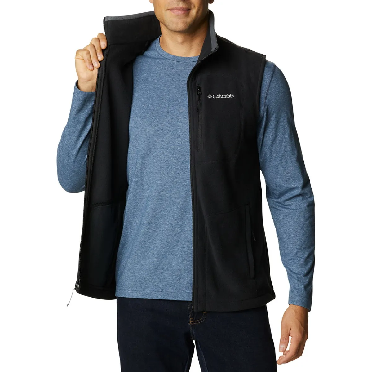 Fast Trek Fleece vest, herre (Black)-COLUMBIA