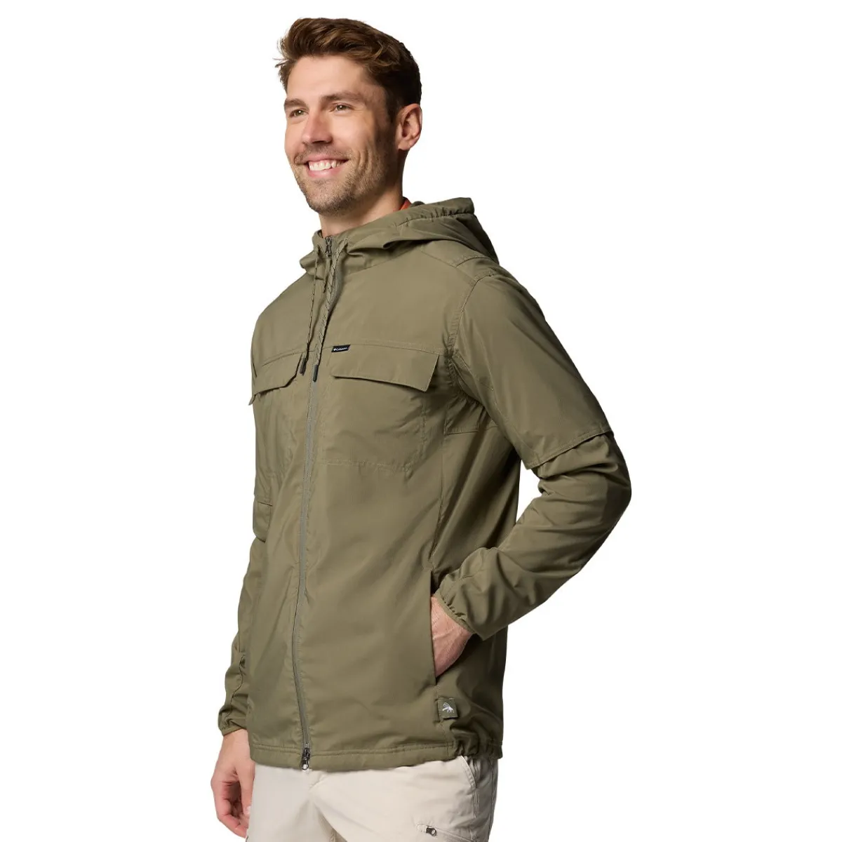 Skien Valley Hooded LS Sommer- og myggejakke, herre (Stone Green)-COLUMBIA Sale