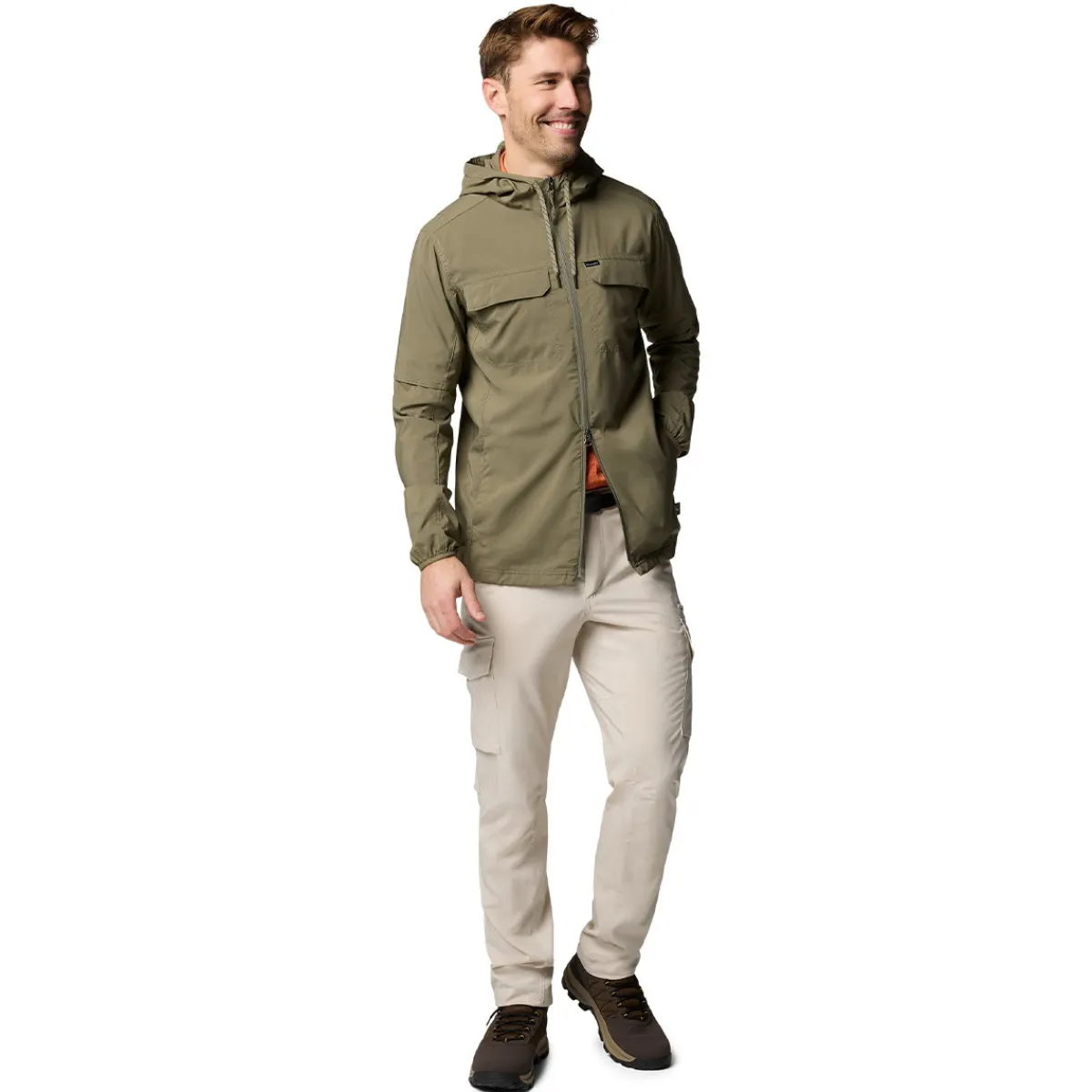 Skien Valley Hooded LS Sommer- og myggejakke, herre (Stone Green)-COLUMBIA Sale