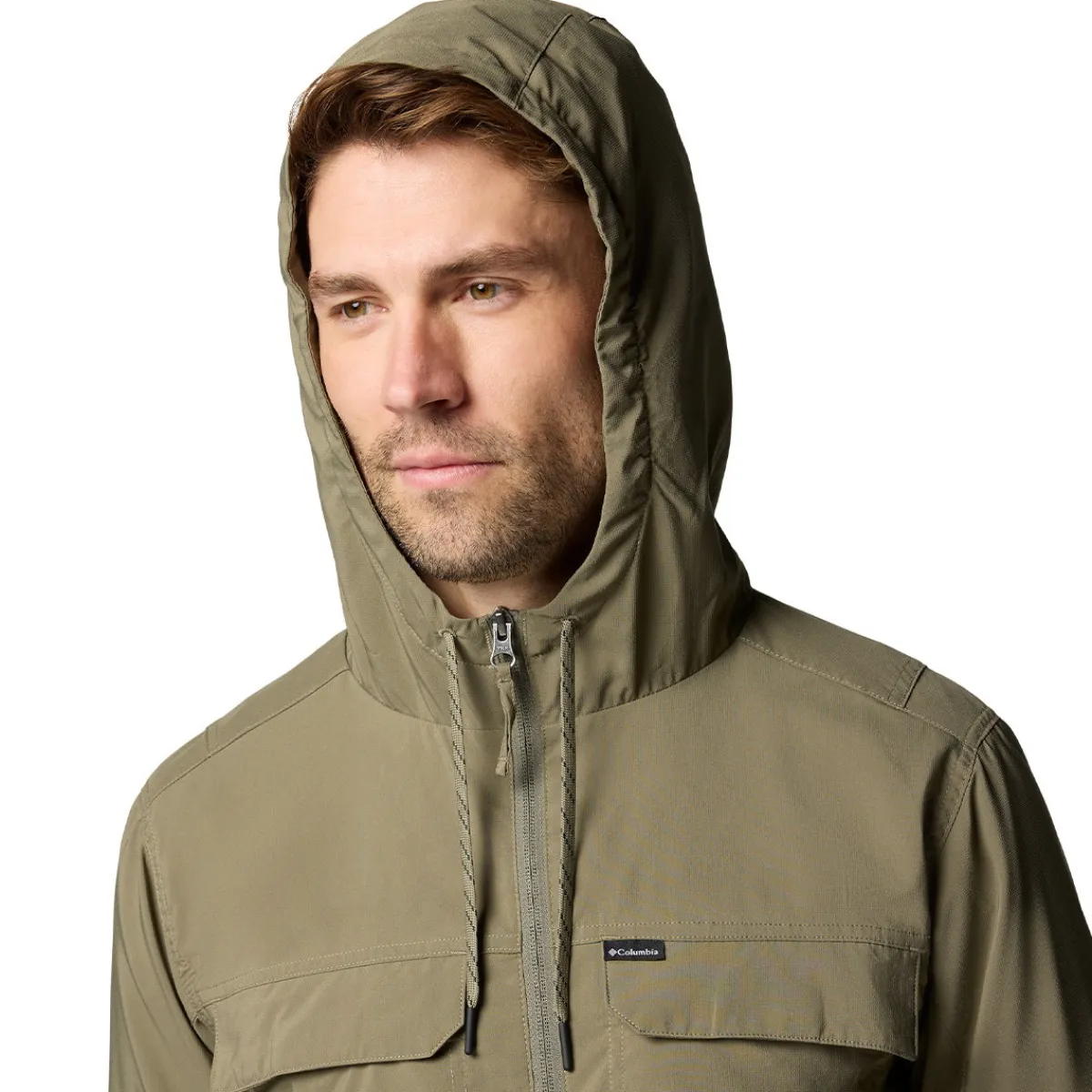 Skien Valley Hooded LS Sommer- og myggejakke, herre (Stone Green)-COLUMBIA Sale