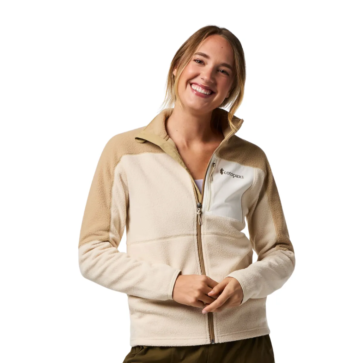 Abrazo FZ Fleece, dame (Khaki Cream)-COTOPAXI Online