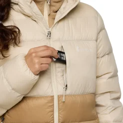 Fuego Max Down Hooded Dunjakke, dame (Cream and Khaki)-COTOPAXI Online