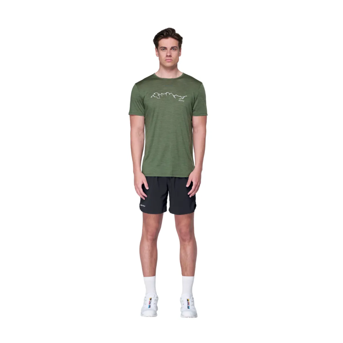 Active Skyline 130 Merino Tee, herre (Forest)-DEVOLD Sale