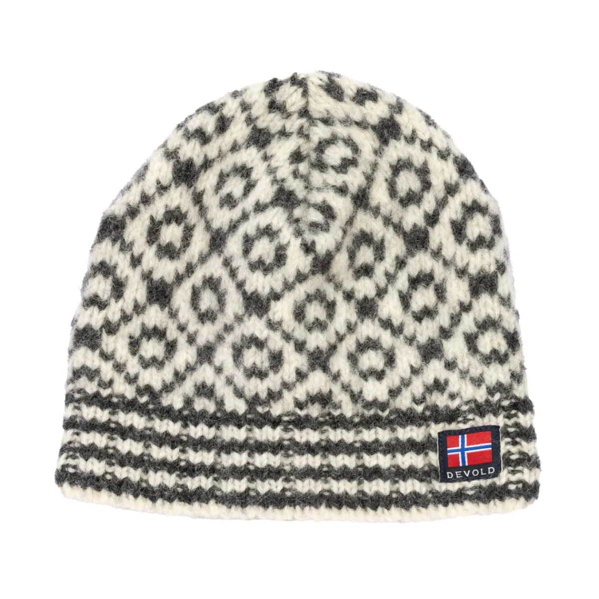 Svalbard Wool Beanie (Offwhite Anthracite)-DEVOLD Online