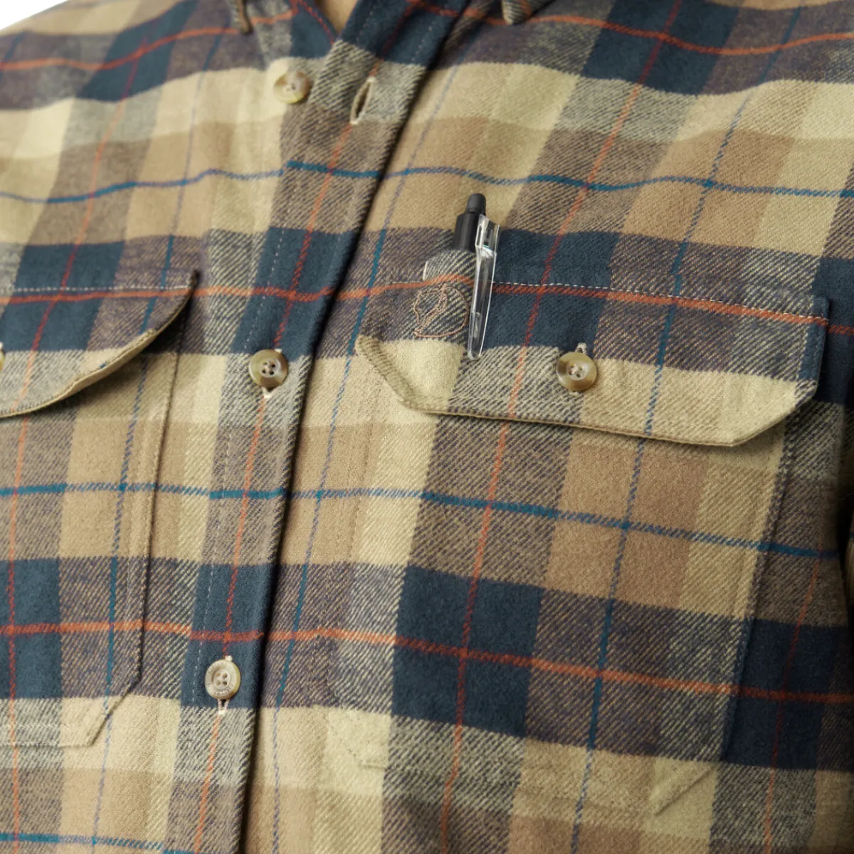 Fjällräven Singi Heavy Flannel Skjorte, herre (Dark Sand)-FJÄLLRÄVEN Online