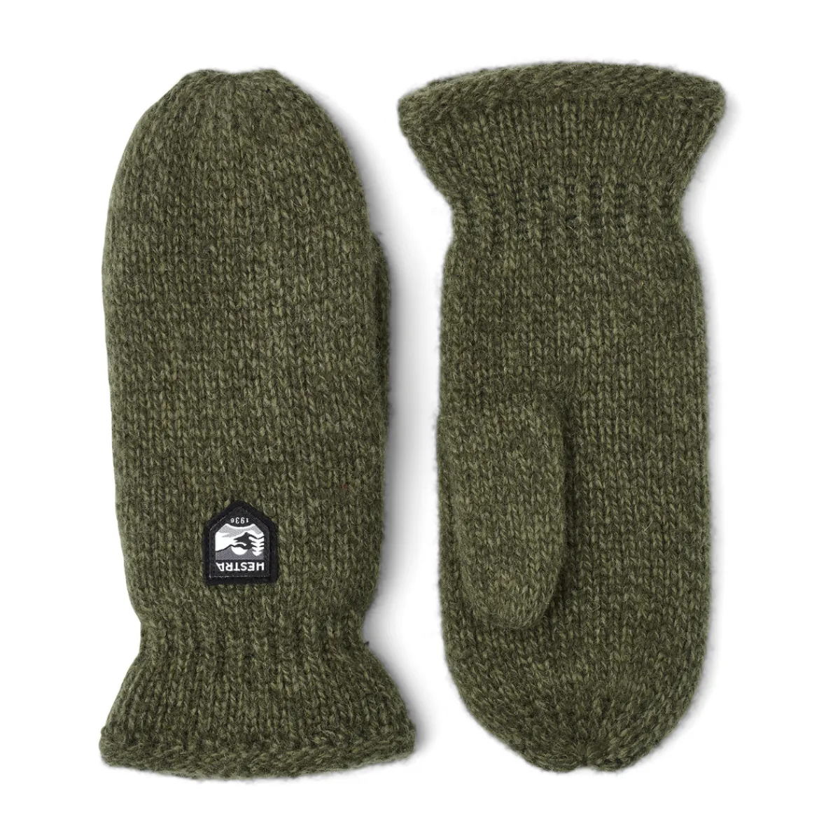 Basic Wool Mitt strikvante (Olive)-HESTRA