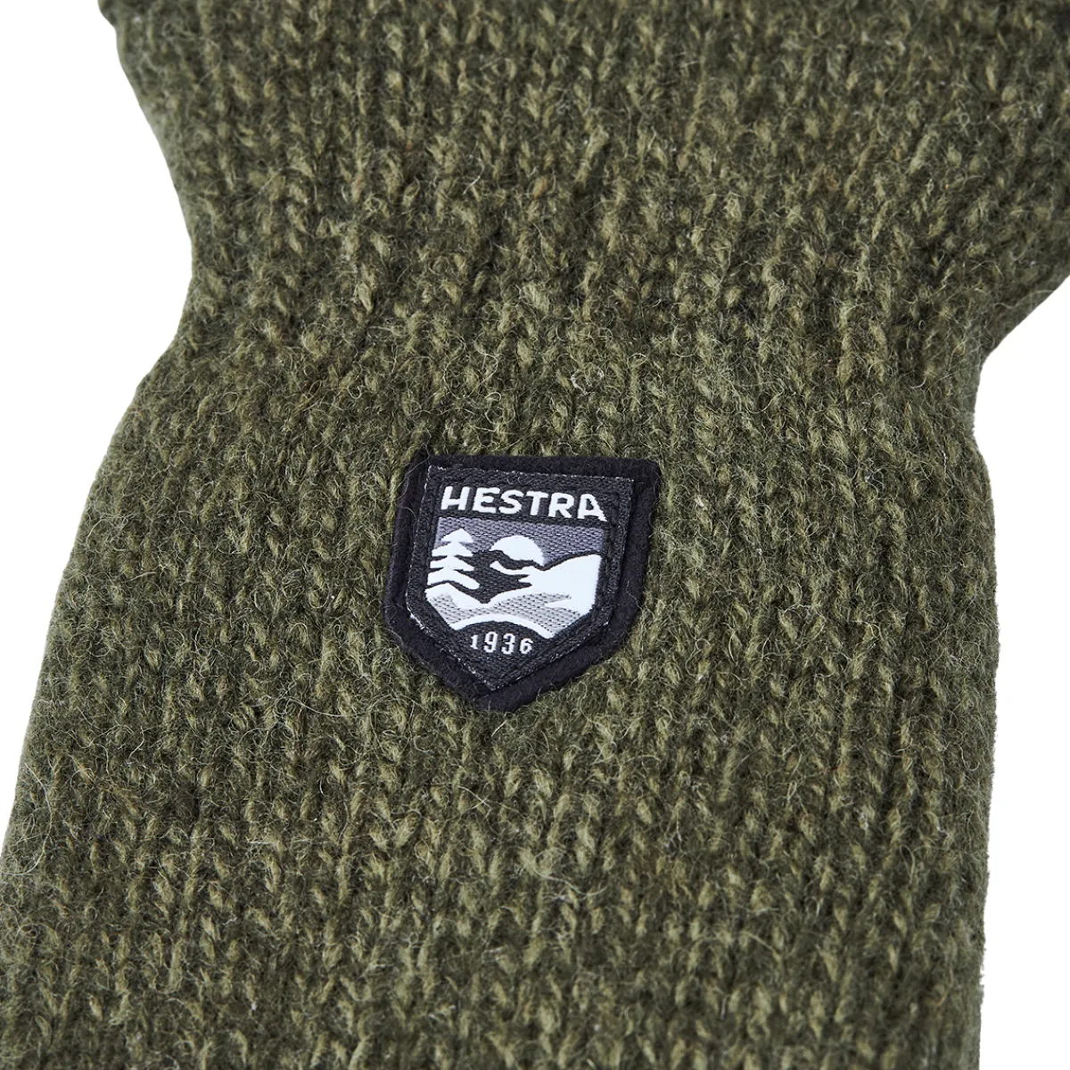 Basic Wool Mitt strikvante (Olive)-HESTRA