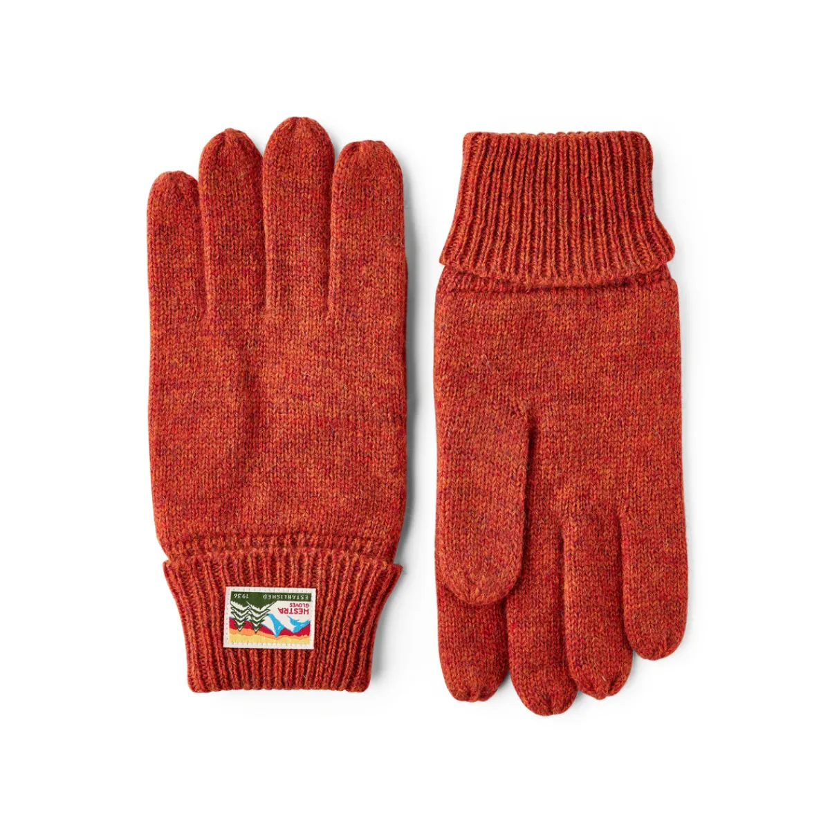 Raggwool Glove uldhandsker (Brick Red)-HESTRA Sale