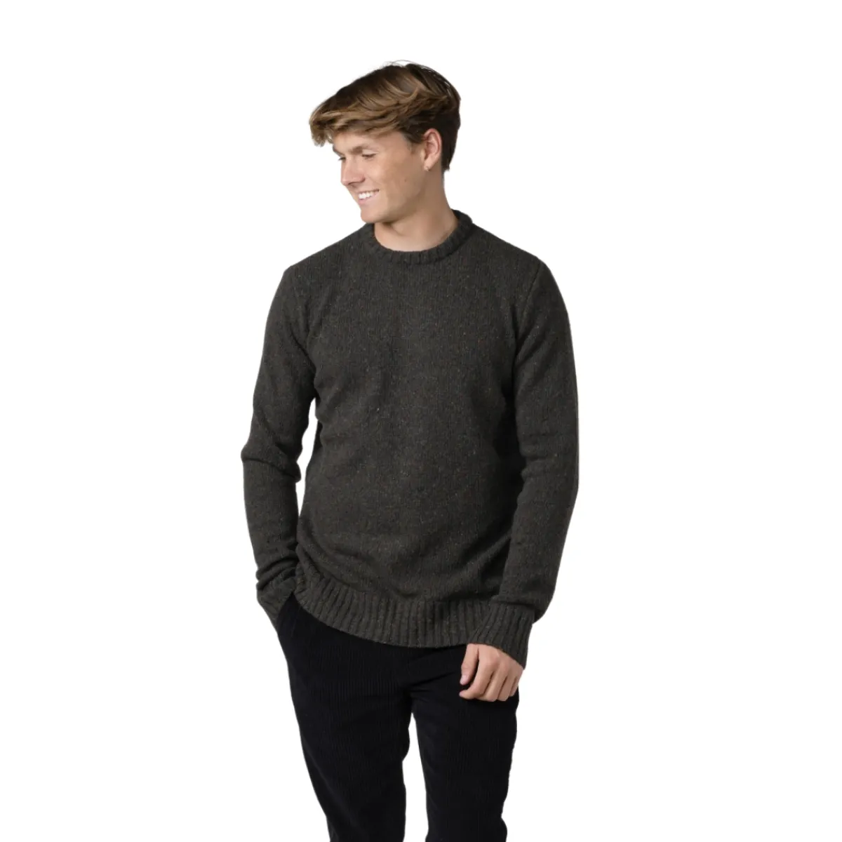 Klitmøller Collective Aage Knit Sweater, herre (Olive)-KLITMØLLER COLLECTIV