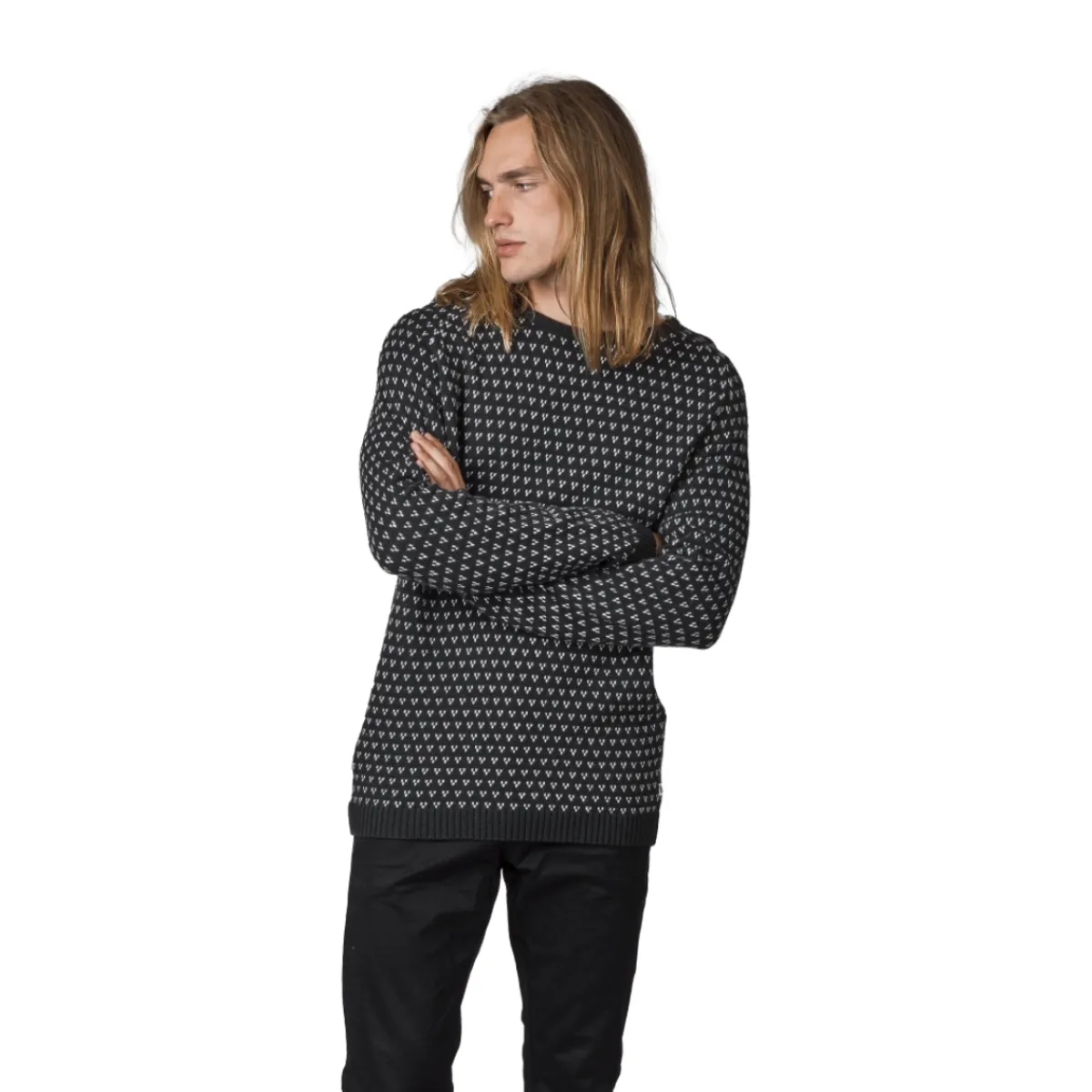 Klitmøller Collective Hugo Knit Sweater, herre (Olive Cream)-KLITMØLLER COLLECTIV New
