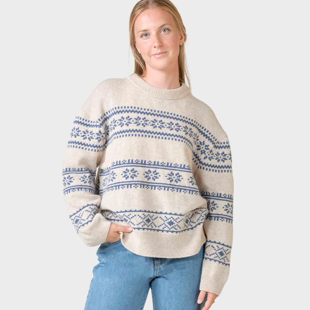 Klitmøller Collective Jette Knit striktrøje, dame (Pastel Sand Ocean)-KLITMØLLER COLLECTIV