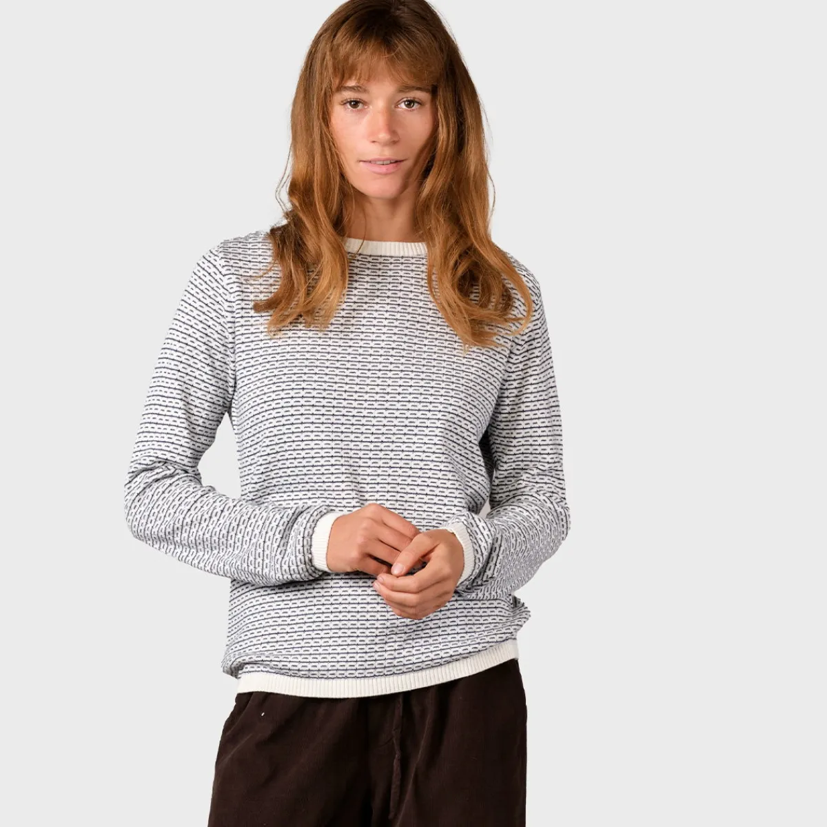 Klitmøller Collective Silje Knit bluse, dame (Cream Navy)-KLITMØLLER COLLECTIV Clearance