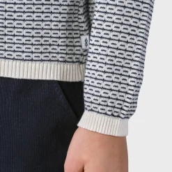 Klitmøller Collective Silje Knit bluse, dame (Cream Navy)-KLITMØLLER COLLECTIV Clearance