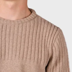 Klitmøller Collective Søren Knit sweater, herre (Sand)-KLITMØLLER COLLECTIV Clearance