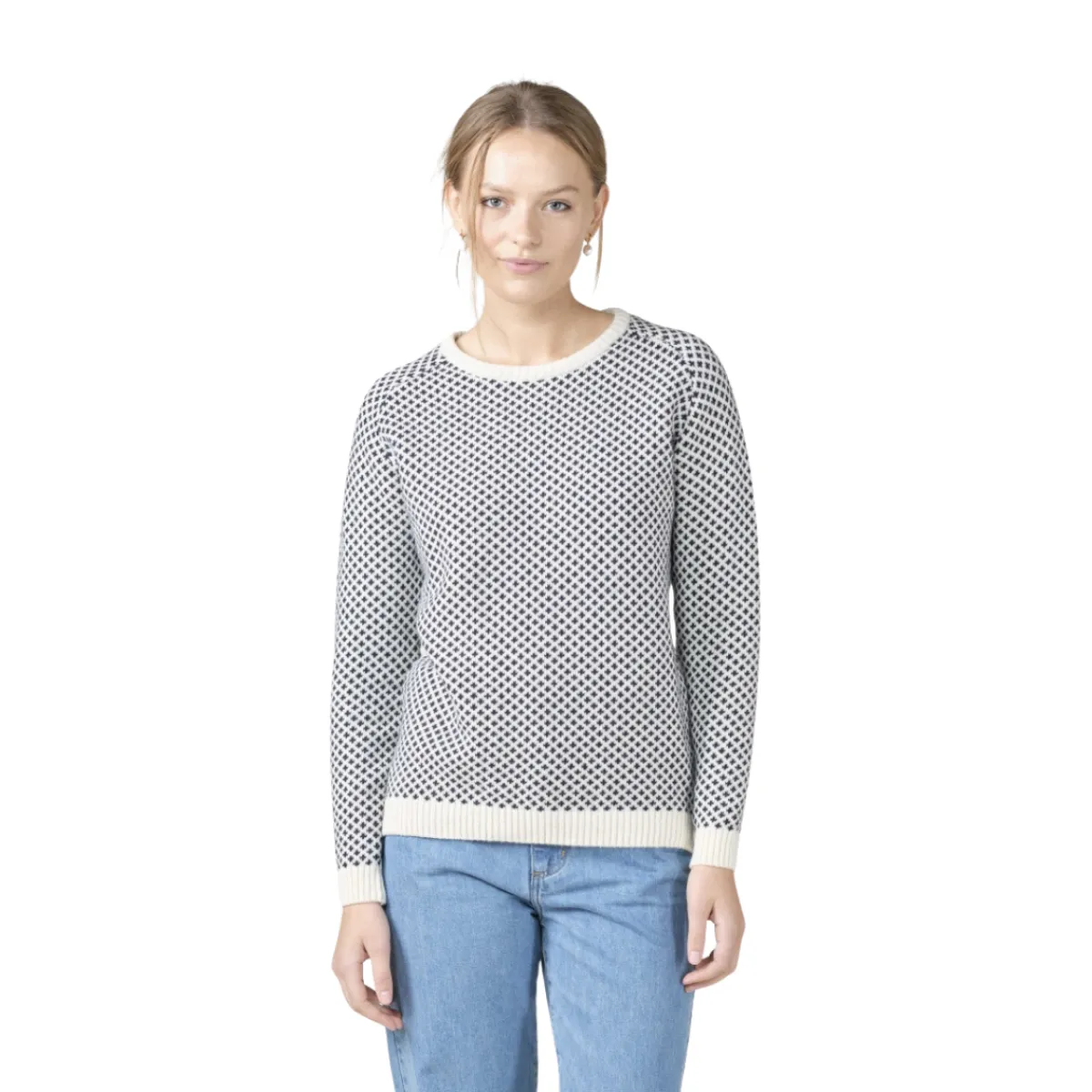 Klitmøller Elaine Knit Sweater, dame (Cream Navy)-KLITMØLLER COLLECTIV Best