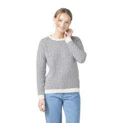 Klitmøller Elaine Knit Sweater, dame (Cream Navy)-KLITMØLLER COLLECTIV Best