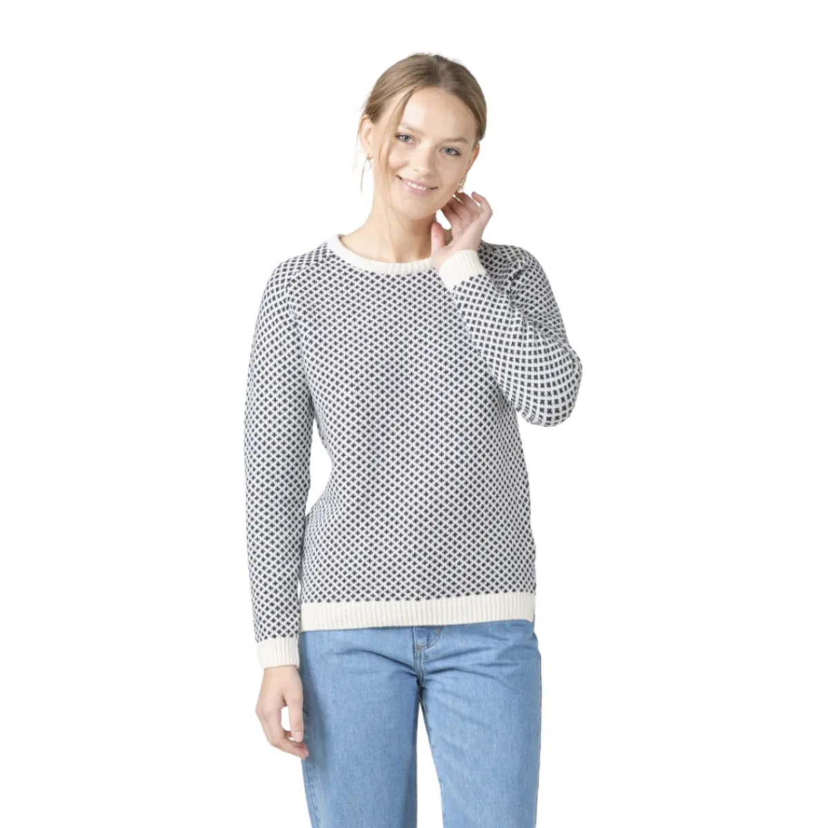 Klitmøller Elaine Knit Sweater, dame (Cream Navy)-KLITMØLLER COLLECTIV Best