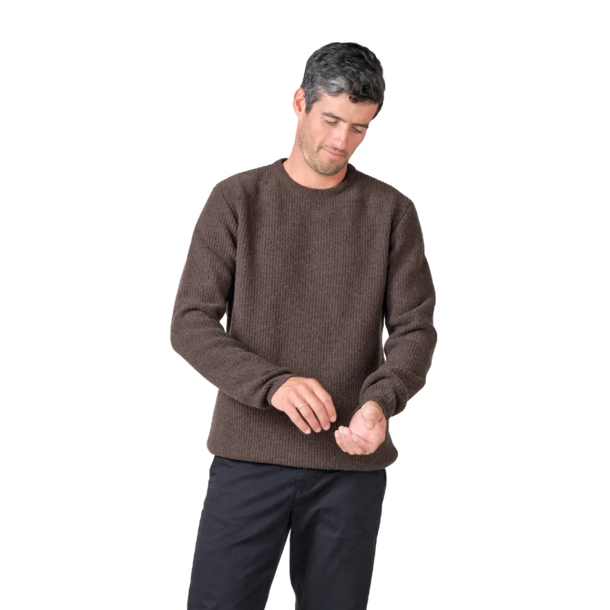 Klitmøller Frede Knit sweater, herre (Taupe)-KLITMØLLER COLLECTIV Online