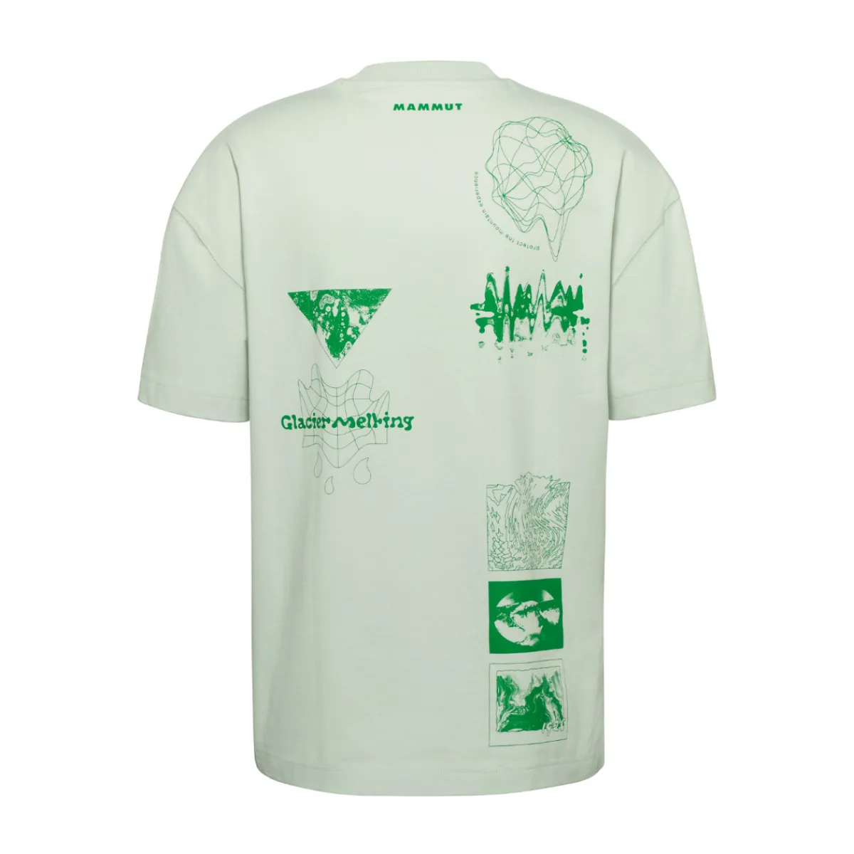 Base Relaxed T-Shirt Glacier, herre (Silver Sage)-MAMMUT Outlet