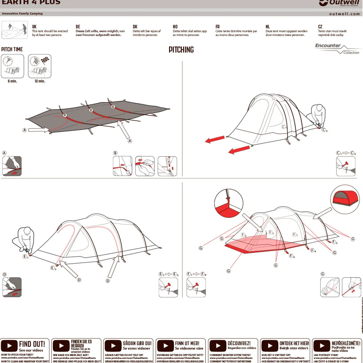 Earth 4 campingtelt, 4 personer-OUTWELL Sale