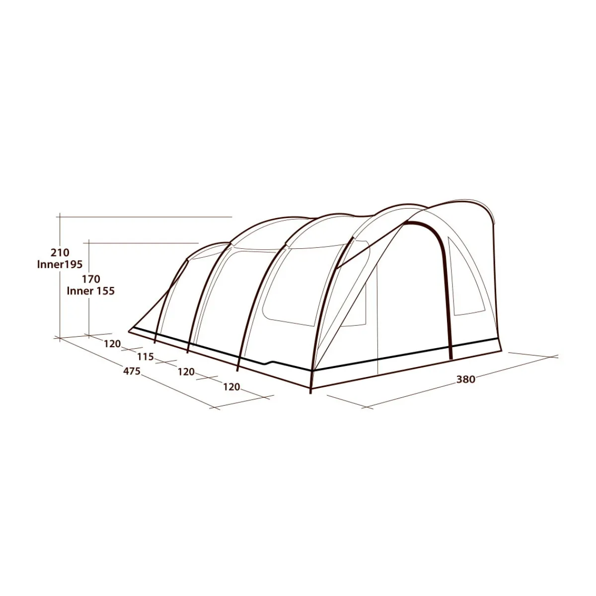 Sky 6 campingtelt, 6 personer (Blue)-OUTWELL New