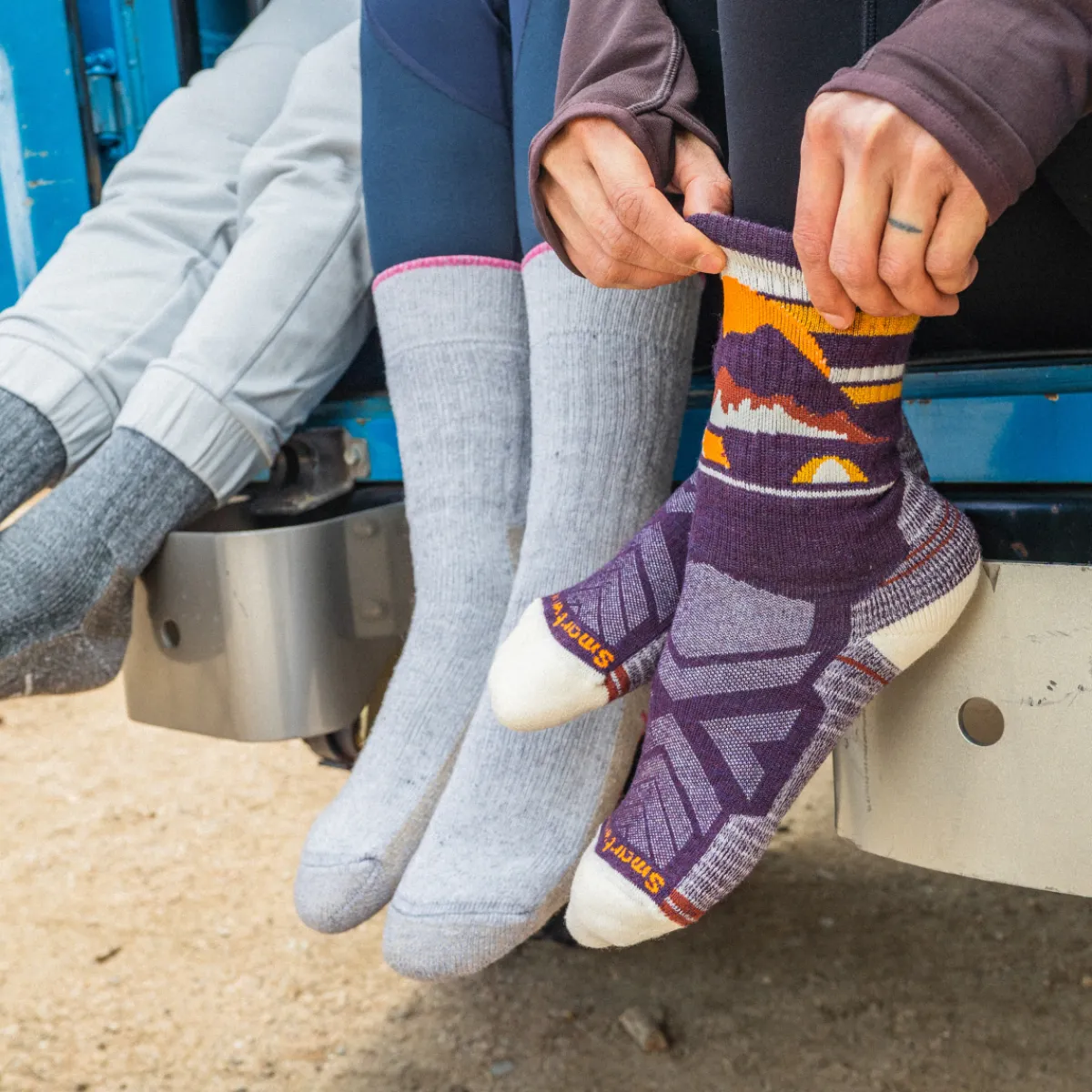 Hike Light Cushion Mountain Moon Crew Vandresok, dame (Purple Iris)-SMARTWOOL Clearance