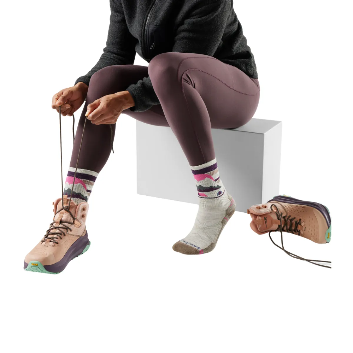 Hike Light Cushion Mountain Moon Crew Vandresok, dame (Ash)-SMARTWOOL Online