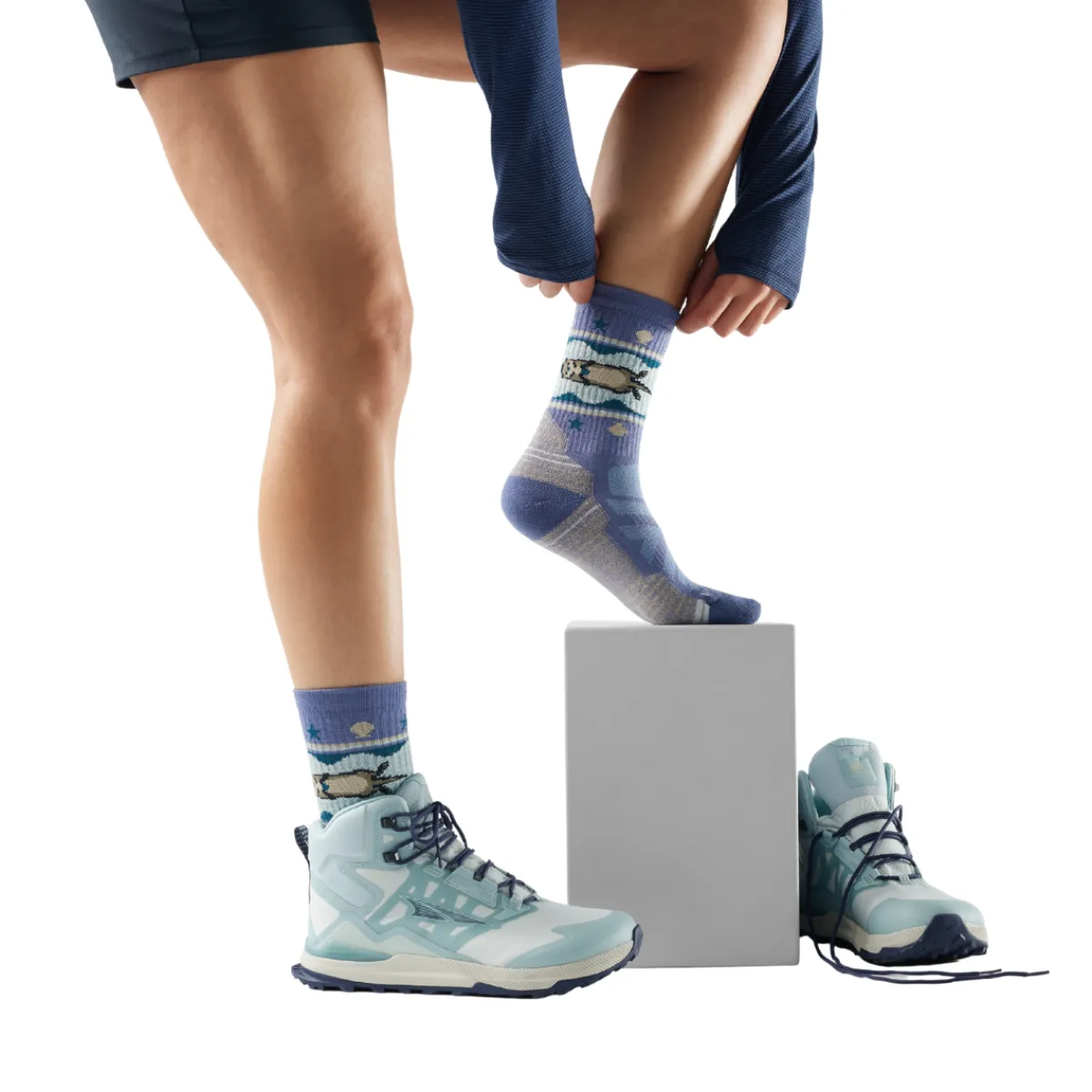 Womans Hike Light Cushion Crew Otter Vandresokker, dame (Nightfall Blue)-SMARTWOOL