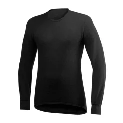 Crewneck 200 uldundertrøje, unisex (Black)-WOOLPOWER Clearance