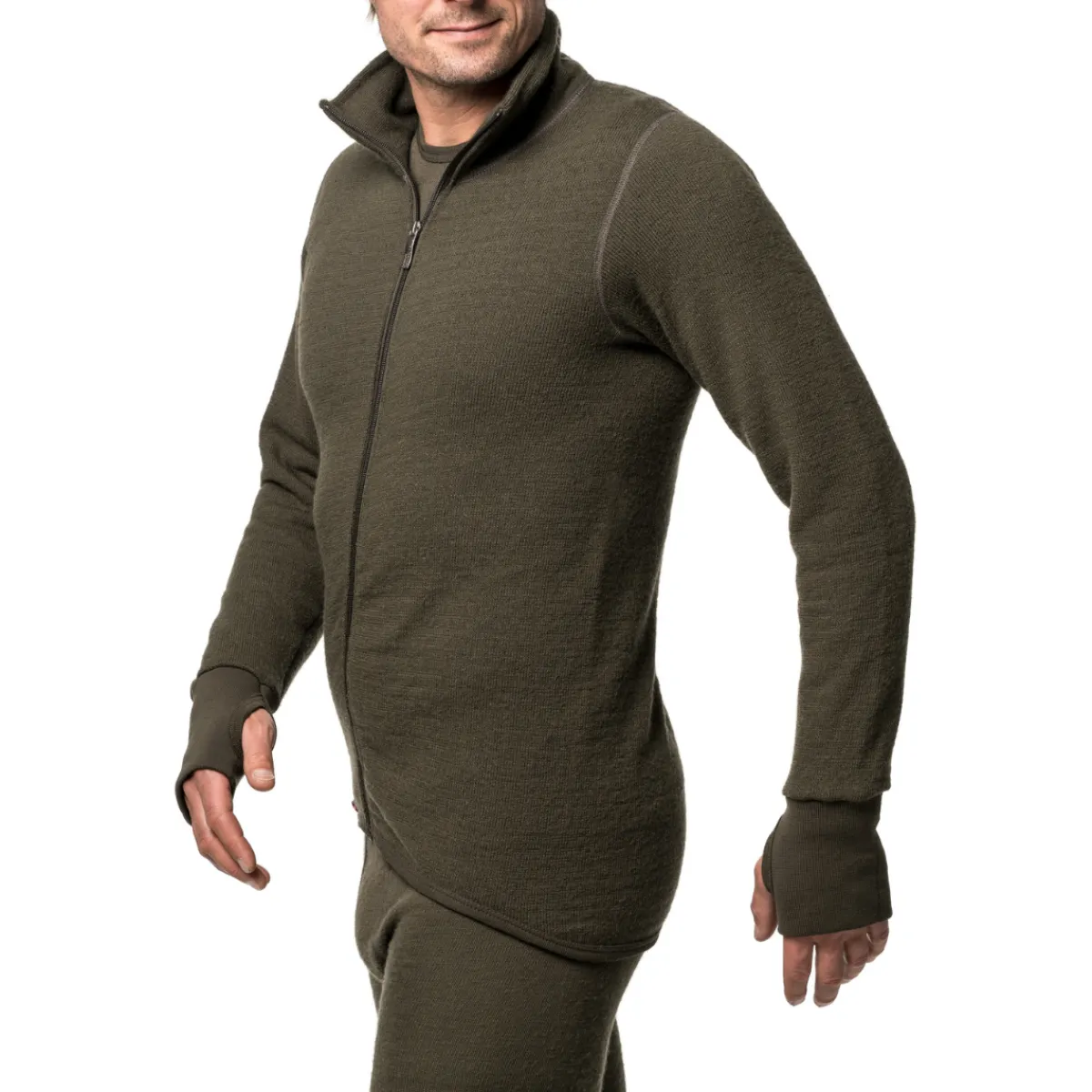 Full Zip Jacket 400 uldtrøje, unisex (Pine Green)-WOOLPOWER