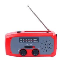 XCEED Solar Emergency Multi Radio 2000 mAh - nødradio med håndsving (Red)-DIVERSE Clearance